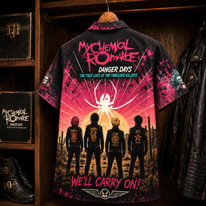 My Chemical Romance Danger Days Hawaiian Shirt, 2010 Alternative Rock Button Up, Gerard Way Na Na Na Era