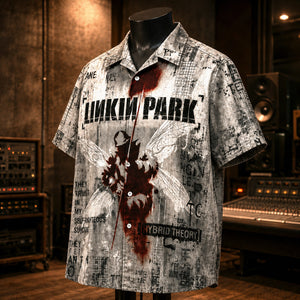 Linkin Park Hybrid Theory 2000 Hawaiian Shirt, Nu Metal Alternative Rock Button Up, Chester Bennington In the End Era