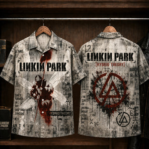 Linkin Park Hybrid Theory 2000 Hawaiian Shirt, Nu Metal Alternative Rock Button Up, Chester Bennington In the End Era