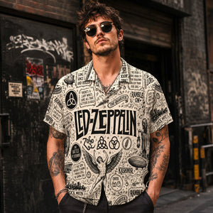 Led Zeppelin Classic Rock Hawaiian Shirt, Stairway to Heaven Rock Button Up, IV Classic Album Fan Gift