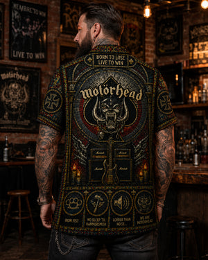 Motorhead Stained Glass Hawaiian Shirt, Ace of Spades Speed Rock Button Up, Lemmy Classic Metal Fan Gift