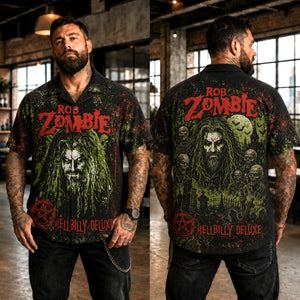 Rob Zombie 1 Hawaiian Shirt, Hellbilly Deluxe Shock Rock Button Up, Dragula Industrial Metal Fan Gift