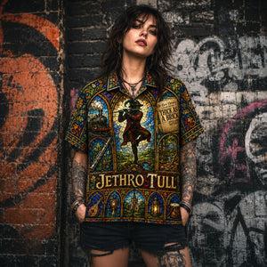 Jethro Tull Hawaiian Shirt, Aqualung Prog Rock Button Up, Flute Rock Music Fan Gift