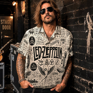 Led Zeppelin Classic Rock Hawaiian Shirt, Stairway to Heaven Rock Button Up, IV Classic Album Fan Gift