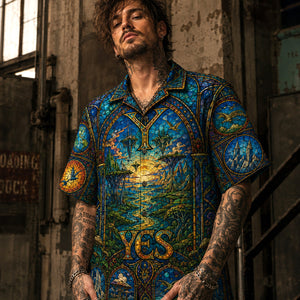 Yes Band Hawaiian Shirt, Roundabout Prog Rock Button Up, Fragile Album Music Fan Gift