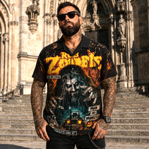 Rob Zombie Hawaiian Shirt, Hellbilly Deluxe Shock Rock Button Up, Dragula Industrial Metal Fan Gift
