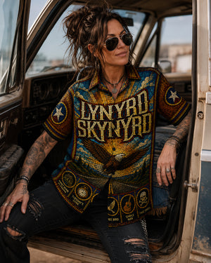 Lynyrd Skynyrd Hawaiian Shirt, Free Bird Southern Rock Button Up, Sweet Home Alabama Fan Gift