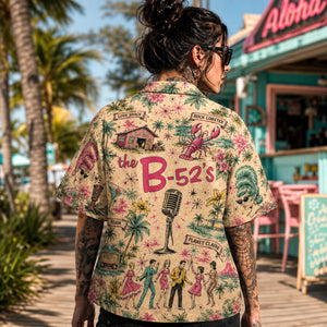 The B52 Retro Hawaiian Shirt, Stage Ready Rock Button Up, Festival Music Collector Gift