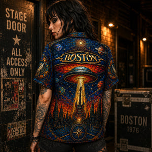 Boston Band Hawaiian Shirt, More Than a Feeling Rock Button Up, Debut Album Music Fan Gift