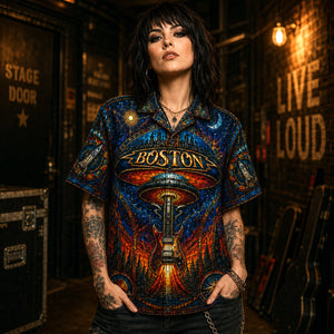 Boston Band Hawaiian Shirt, More Than a Feeling Rock Button Up, Debut Album Music Fan Gift