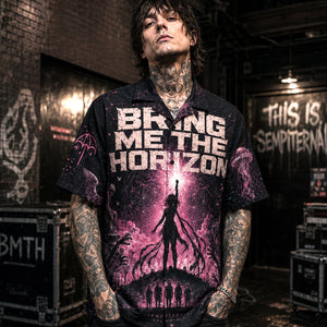 Bring Me The Horizon Hawaiian Shirt, Sempiternal Metalcore Button Up, Modern Rock Music Fan Gift