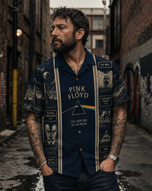 Pink Floyd Luxury Hawaiian Shirt, Classic Album Style Button Up, Vintage Music Fan Gift