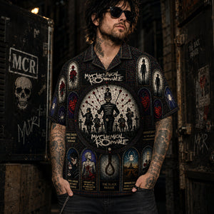 My Chemical Romance Hawaiian Shirt, Black Parade Emo Rock Button Up, Three Cheers Music Fan Gift