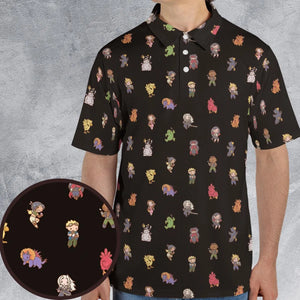 Final Fantasy Characters Pattern AOP Men/Women Polo Shirt
