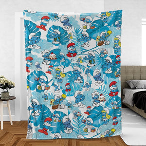 The Smurfs Pattern Fleece Blanket