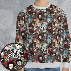 Tim Burton Characters Halloween All-over Print Sweatshirt