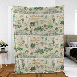 Hundred Acre Wood Map Fleece Blanket
