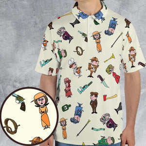 Clue Board Game Characters AOP Men/Women Polo Shirt
