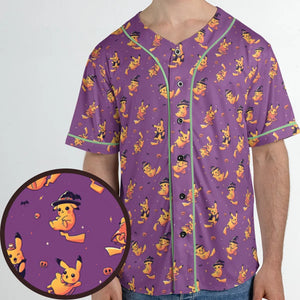 Electric Halloween Cute Pikachu Pattern Unisex Baseball Jersey
