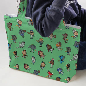 Baseball Mascot Pattern Large Tote Bag