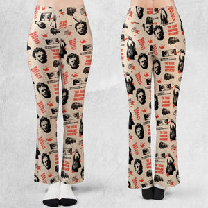 Leatherface The Texas Chainsaw Massacre Horror Pattern Flare Leggings