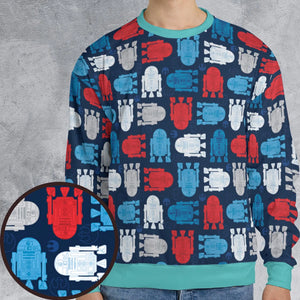 R2-D2 Star Wars 4th of July Pattern All-over Print Sweatshirt