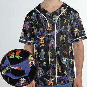 TMNT Universal Monsters And Sewer Slasher Toys Unisex Baseball Jersey