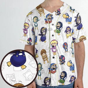 Penguin Party Super Mario Unisex Baseball Jersey