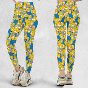 Head Toss The Simpson Characters Legging