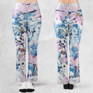 Winter Friends Pokemon Pattern Flare Leggings