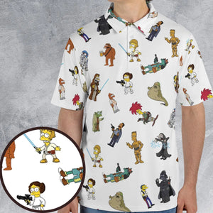 Simpsons Star Wars Mashup AOP Men/Women Polo Shirt