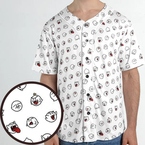 Super Mario Boo Pattern Unisex Baseball Jersey