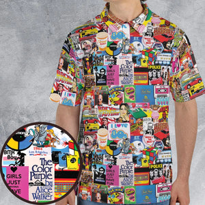 I heart 80s Collage Mr. T Back To the Future Pac-man AOP Men/Women Polo Shirt