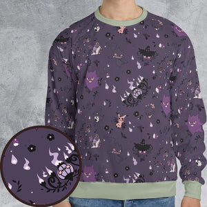 Pokemon Ghost-typen Gengar Banette Litwick Mismagius All-over Print Sweatshirt