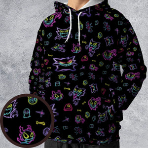 Neon Gastly Haunter Gengar Pokemon All-over Print Hoodie