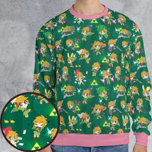 Cute Link Posing The Legend Of Zelda All-over Print Sweatshirt