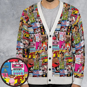 I heart 80s Collage Mr. T Back To the Future Pac-man Cardigan