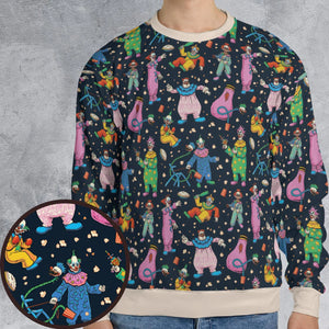 Clowns Popcorn Killer Klowns from Outer Space Pattern All-over Print Sweatshirt