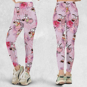 Courage the Cowardly Dog Floral Tropical Legging