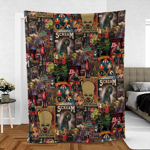 Vintage Scary Fleece Blanket