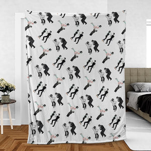 Frankenstein And Bride Movie Dance Scenes Fleece Blanket