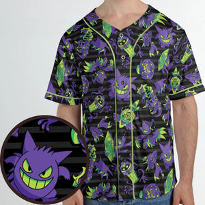 Ghost Type Pokemon Pattern Unisex Baseball Jersey