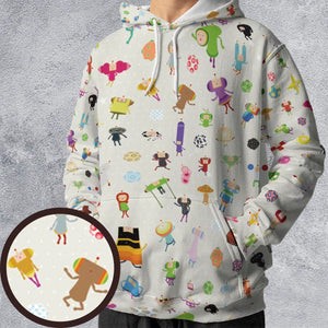 Cute Characters Katamari All-over Print Hoodie
