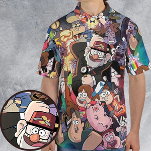 Gravity Falls Characters Pattern AOP Men/Women Polo Shirt