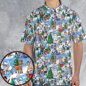 Snowland Rudolph the Red-Nosed Reindeer AOP Men/Women Polo Shirt