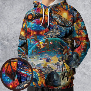 Spaceships Death Star Suncatcher Glass All-over Print Hoodie