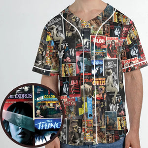 Classic Horror Movie Posters Monster Universal Scream Ghostface The Thing Unisex Baseball Jersey