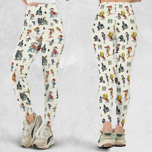 The Adventures of Rocky and Bullwinkle and Friends Characters Pattern Legging
