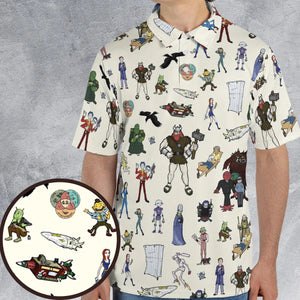 Don't Panic The Hitchhiker's Guide to the Galaxy AOP Men/Women Polo Shirt
