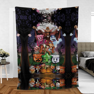 Halloween Food Mascot Themed Fleece Blanket